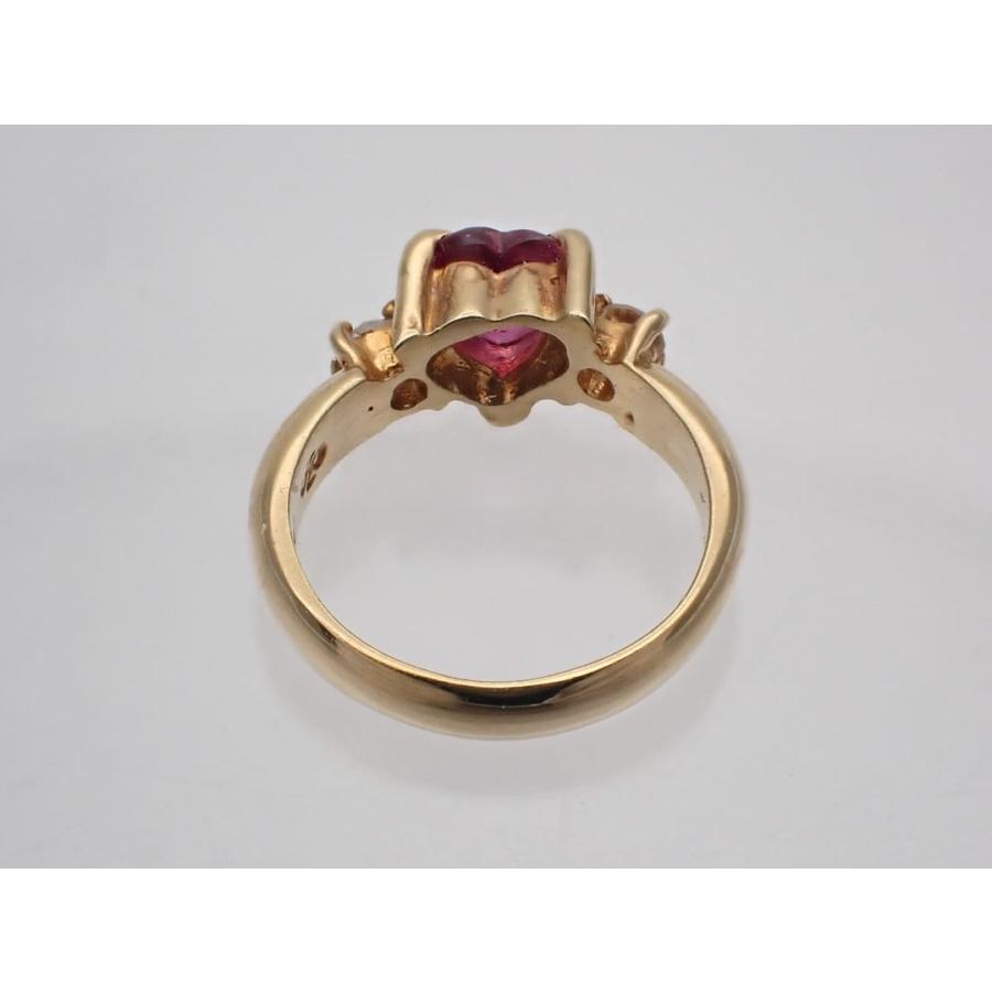 K18 イエローゴールド ルビー ダイヤ ペンダントトップ ベビーリング