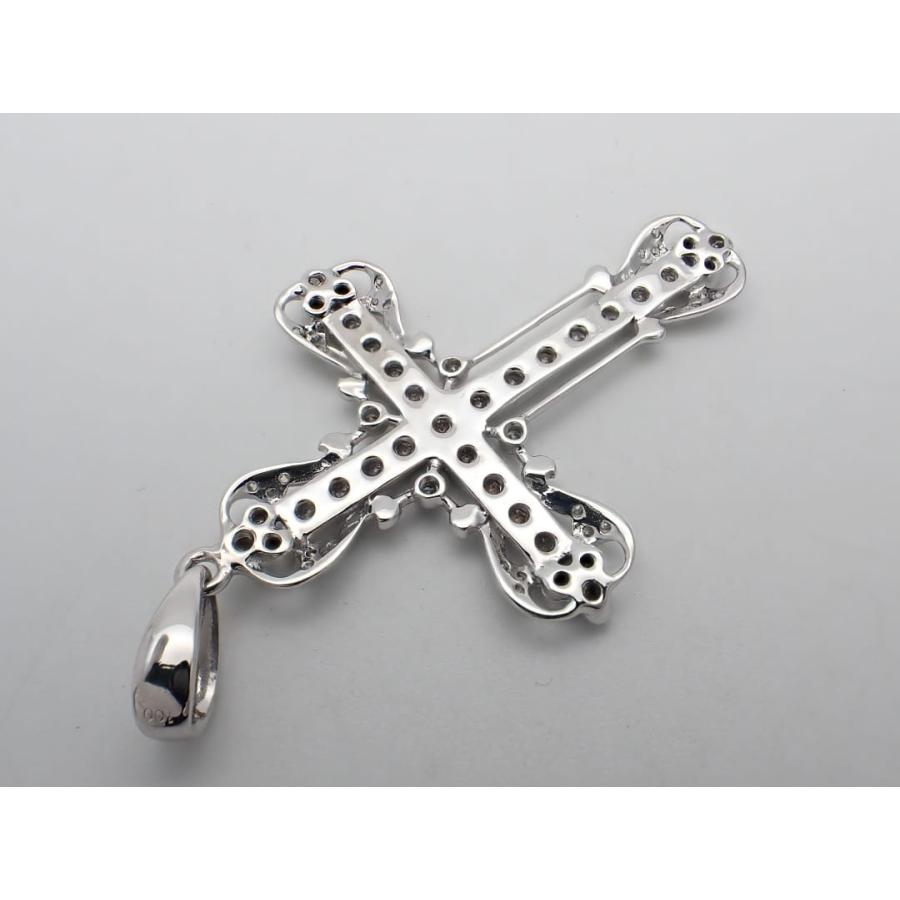 K18WG ホワイトゴールド ダイヤクロス ペンダントトップ 1.00ct 6.41g 中古A+ 【送料無料】 C-9304の画像