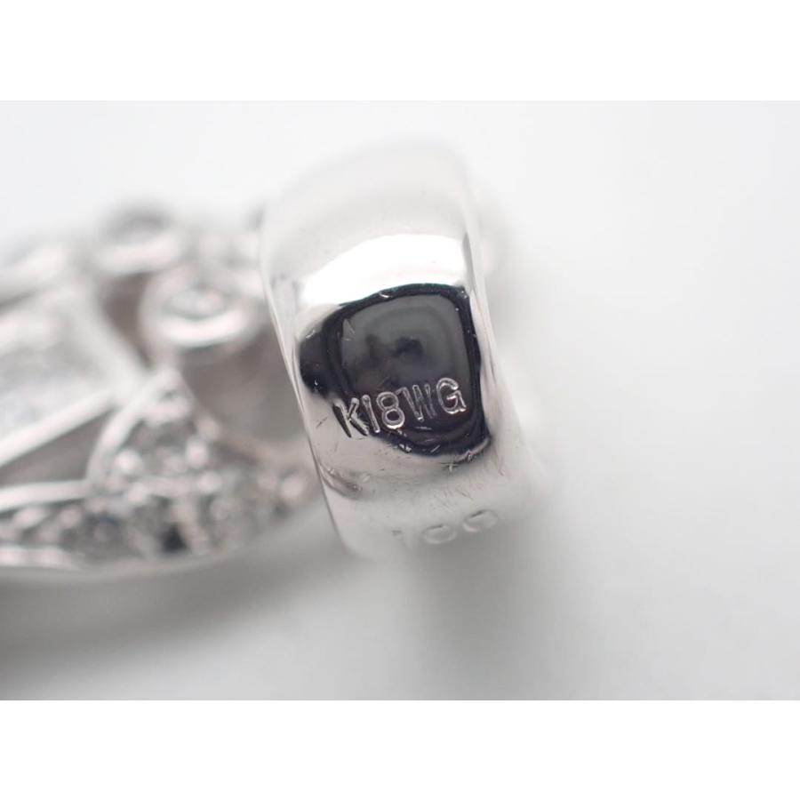 K18WG ホワイトゴールド ダイヤクロス ペンダントトップ 1.00ct 6.41g 中古A+ 【送料無料】 C-9304の画像