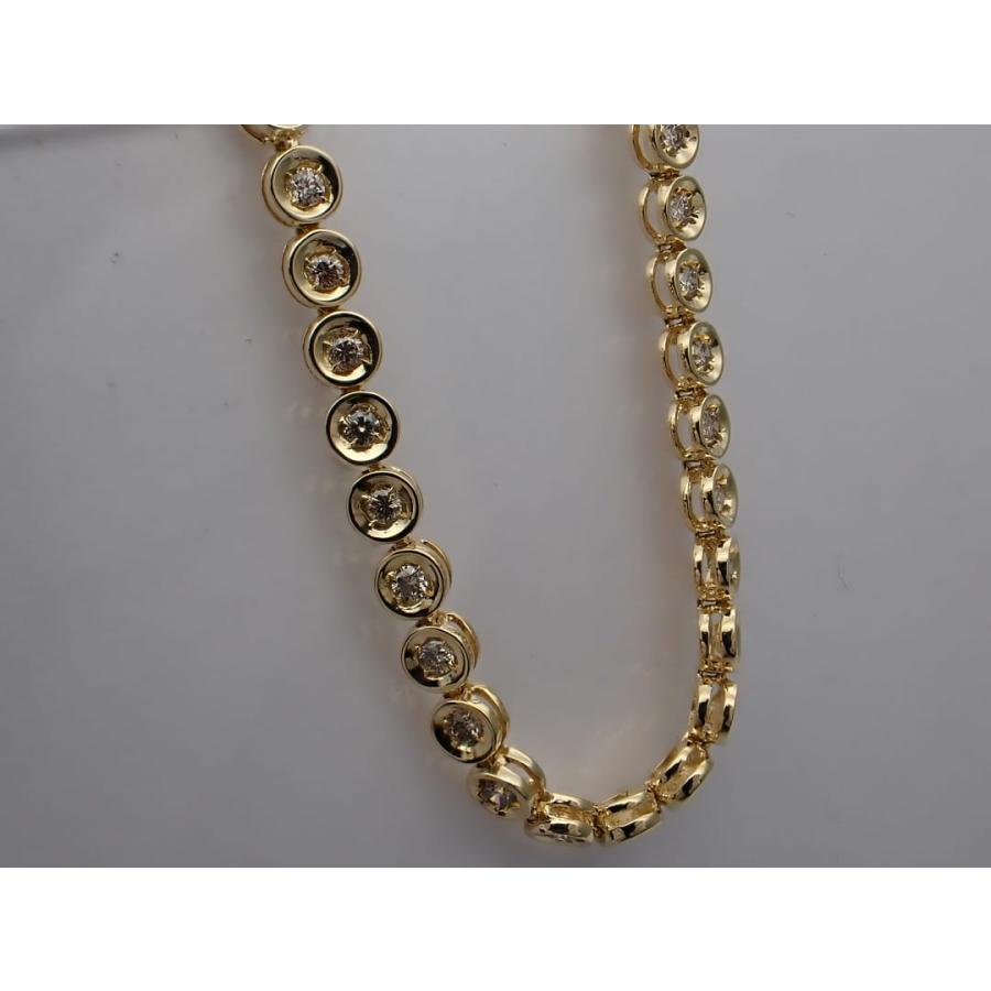 K18 イエローゴールド ダイヤ テニスブレスレット 1.00ct 18cm 7.91g