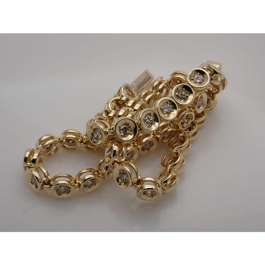 K18 イエローゴールド ダイヤ テニスブレスレット 1.00ct 18cm 7.91g