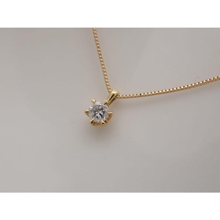 K18 イエローゴールド ダイヤ ベネチアンチェーンネックレス 0.10ct 