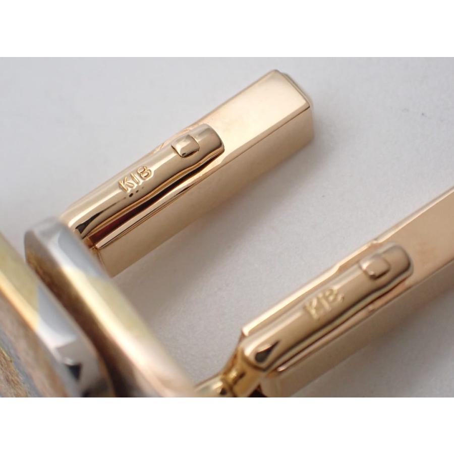 K18 スリーカラーゴールド カフス タイピン セット トータル 11.18g