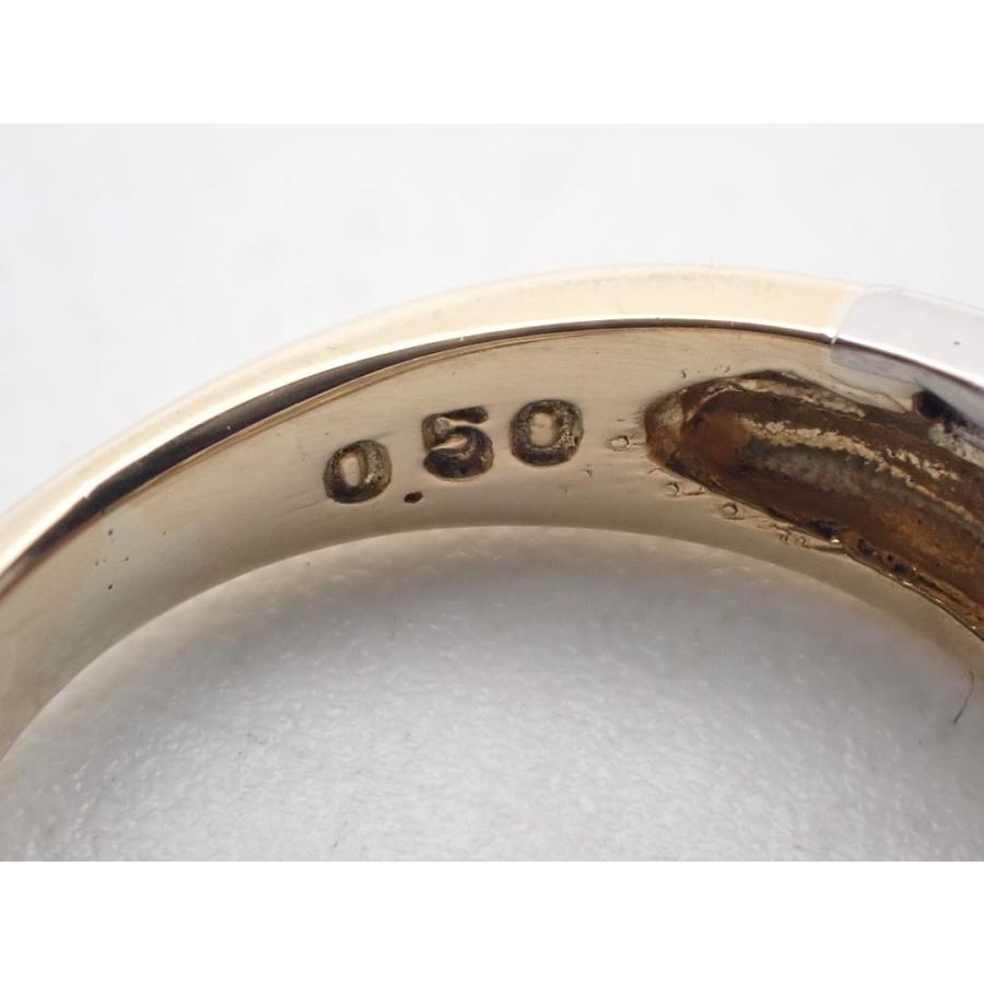 K18 Pt900 イエローゴールド プラチナ コンビ ダイヤリング 0.50ct 2号 3.76g 中古A 【送料無料】 C-9415の画像