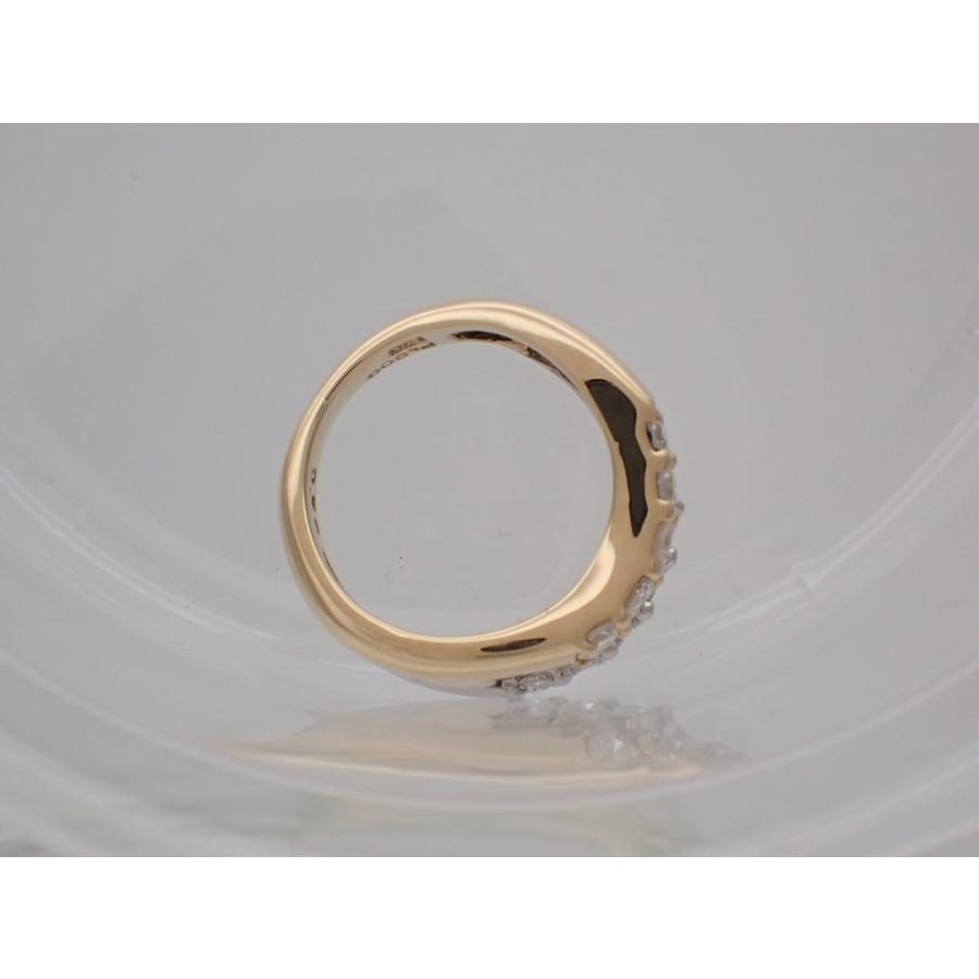 K18 Pt900 イエローゴールド プラチナ コンビ ダイヤリング 0.50ct 2号 3.76g 中古A 【送料無料】 C-9415の画像