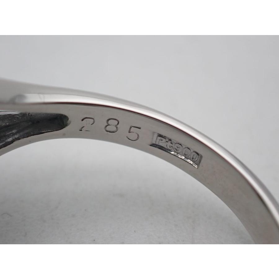 PT900 プラチナ ダイヤ取巻き ヒスイ リング J2.85ct D0.37ct 18号 7.73g 中古A+ 【送料無料】 C-9432の画像