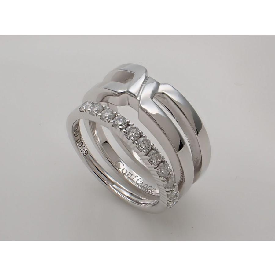 VENDOME AOYAMA ヴァンドーム青山 K18 ホワイトゴールド ダイヤ 重ね付けリング 0.29ct 7号 7.21g 中古A+ 【送料無料】 C-9457の画像