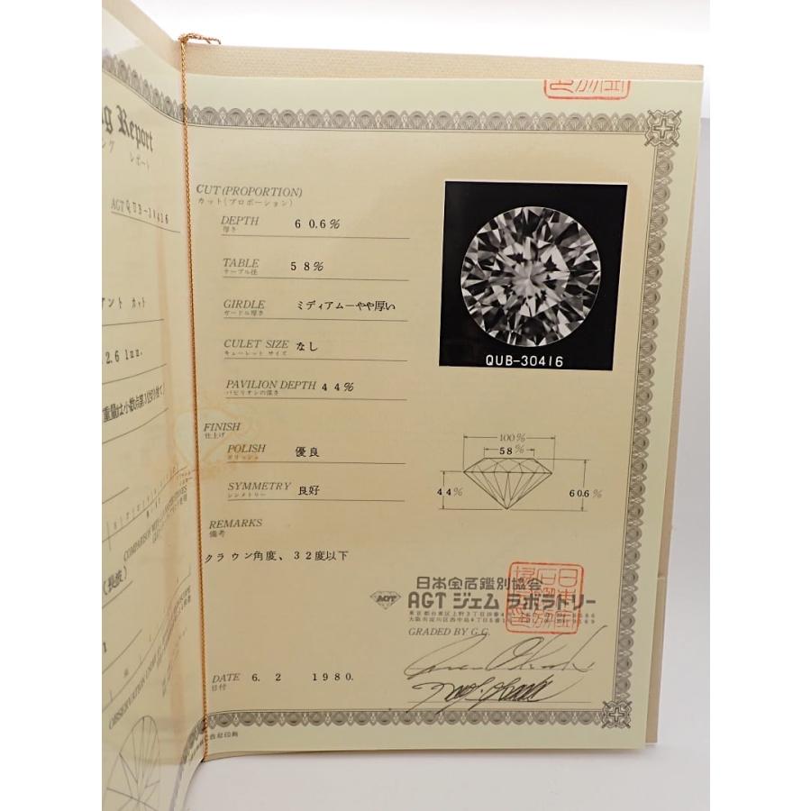 ダイヤモンドルース 0.29ct Gカラー VVS-1クラリティ GOODカット 蛍光性FAINT 旧鑑 新品同様品 【送料無料】 C-9483_9