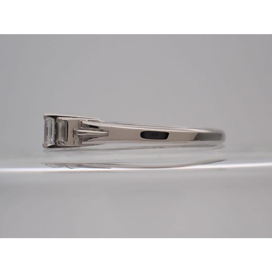 Pt900 プラチナ ダイヤリング スクエアカット 0.41ct+0.23ct 15号 4.57g 中古A+ 【送料無料】 C-9553の画像