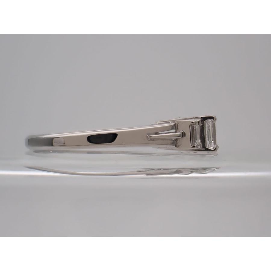 Pt900 プラチナ ダイヤリング スクエアカット 0.41ct+0.23ct 15号 4.57g 中古A+ 【送料無料】 C-9553の画像
