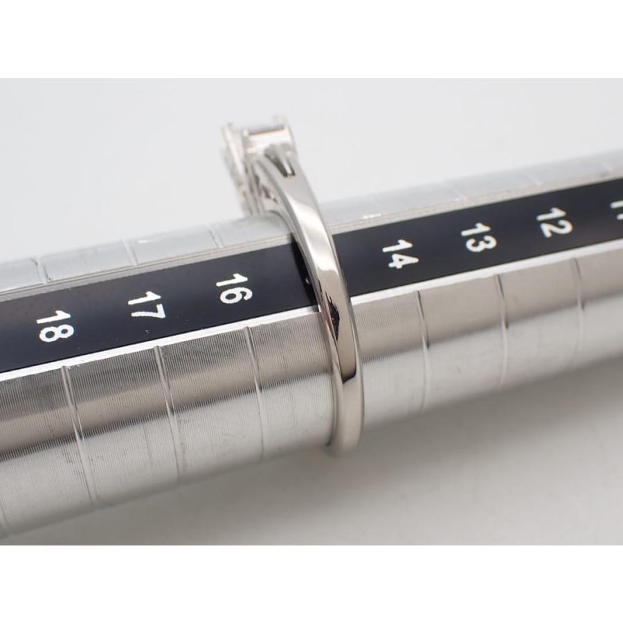Pt900 プラチナ ダイヤリング スクエアカット 0.41ct+0.23ct 15号 4.57g 中古A+ 【送料無料】 C-9553の画像