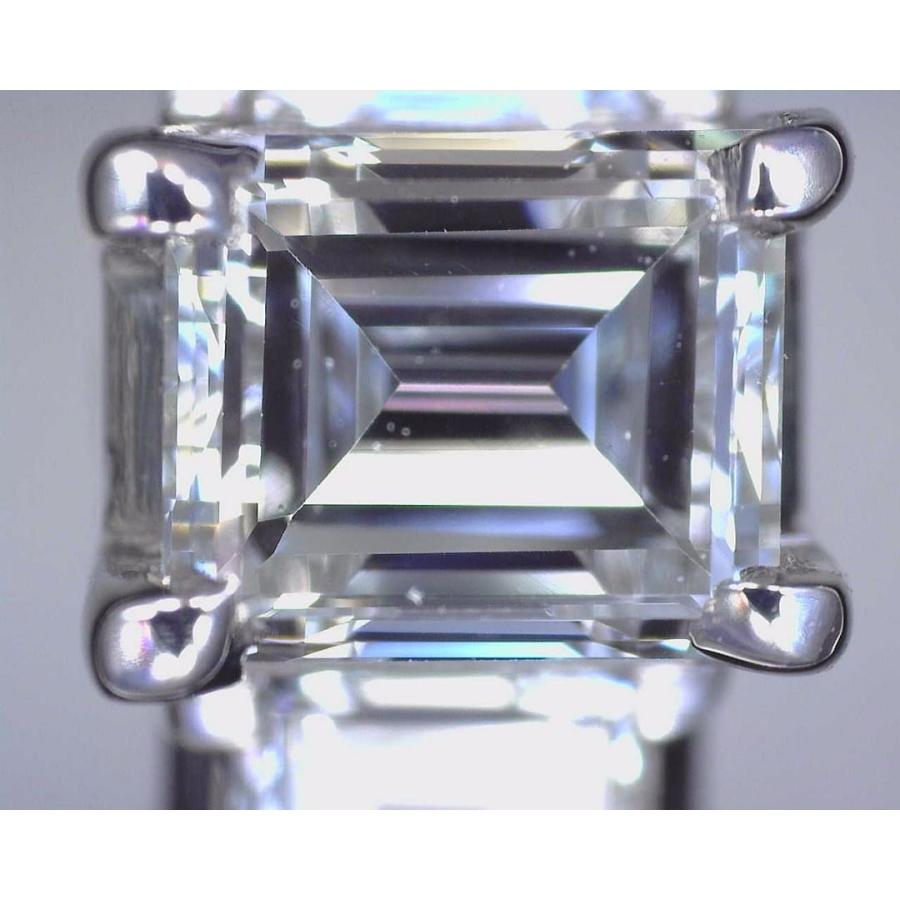 Pt900 プラチナ ダイヤリング スクエアカット 0.41ct+0.23ct 15号 4.57g 中古A+ 【送料無料】 C-9553の画像