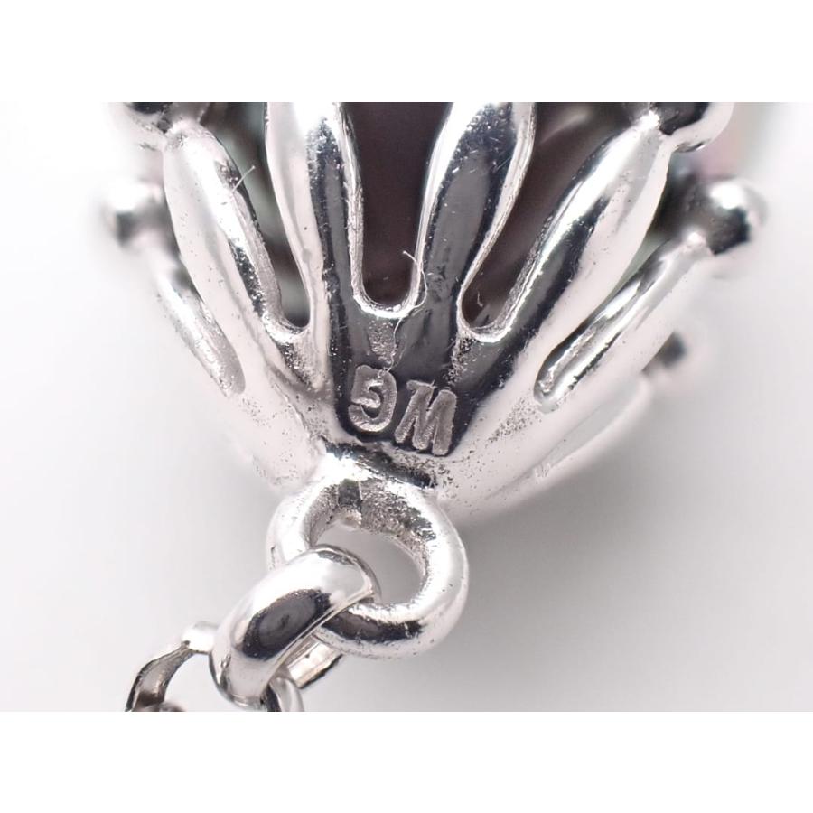 TASAKI タサキ 田崎真珠 K18WG ホワイトゴールド ブラック ドロップパール ペンダント ネックレス Y字 7.18g 中古A 【送料無料】 C-9579の画像