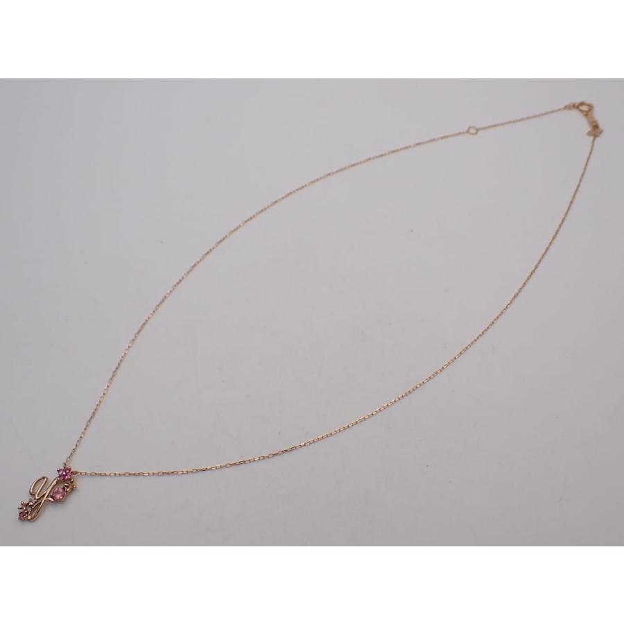 SAMANTHA TIARA サマンサ ティアラ K18 ピンクゴールド Yモチーフ ペンダント ネックレス 40cm 1.30g 中古A- 【送料無料】 C-9593_1