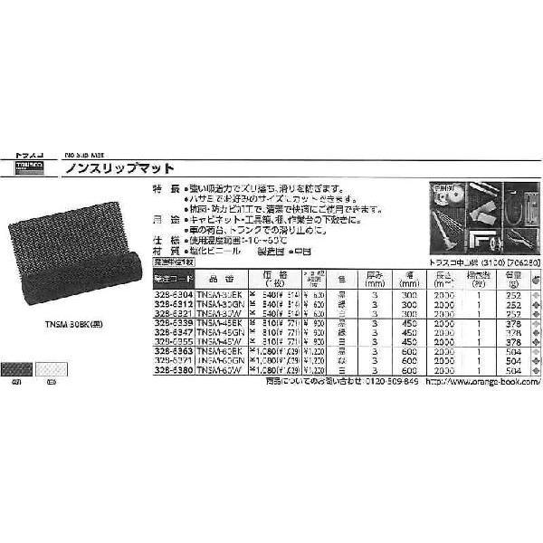 トラスコ中山 ノンスリップマット 60X200cm 黒 TNSM-60BK [A160810] :1-328-6363:DAISHIN工具箱