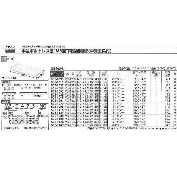 トラスコ中山 M3型用棚板 900X471 中受付 NG M3-T35S NG [A170809]｜daishinshop｜02