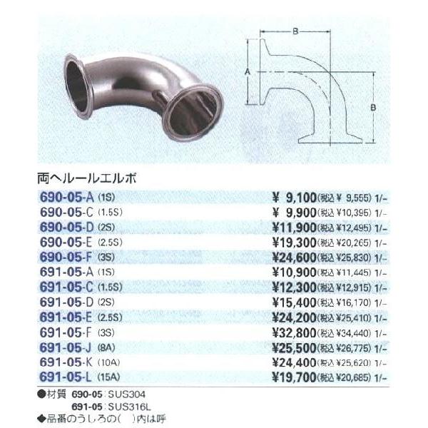 カクダイ KAKUDAI 両ヘルールエルボ//2.5S 690-05-E [142-010929]