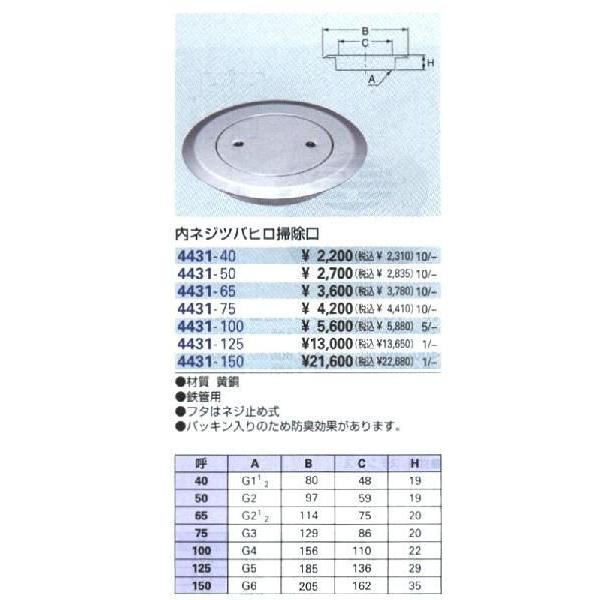 カクダイ KAKUDAI 内ネジツバヒロ掃除口 4431-150 [142-443161]_1