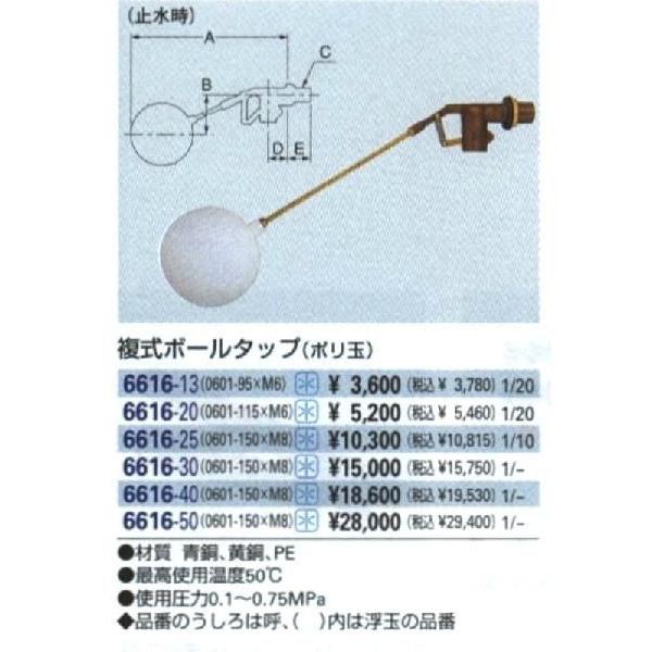 カクダイ KAKUDAI 複式ボールタップ（ポリ玉） 6616-50 [142-661657]_1