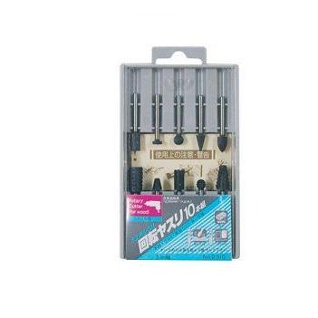 サンフレックス 回転ヤスリ（木工用）3mm軸 10本組 No.2310 [145