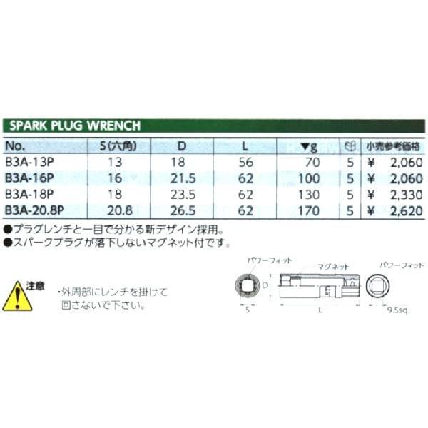 KTC 9.5SQ プラグレンチ B3A-20.8P [A010624]｜daishinshop｜02