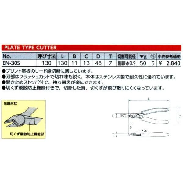 京都機械工具 KTC 板ニッパ 全長130mm EN-30S [34-501383] : DAISHIN