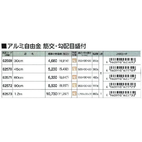 シンワ測定 アルミ自由金 90cm 筋交い・勾配目盛付 No.62572 [53-62572