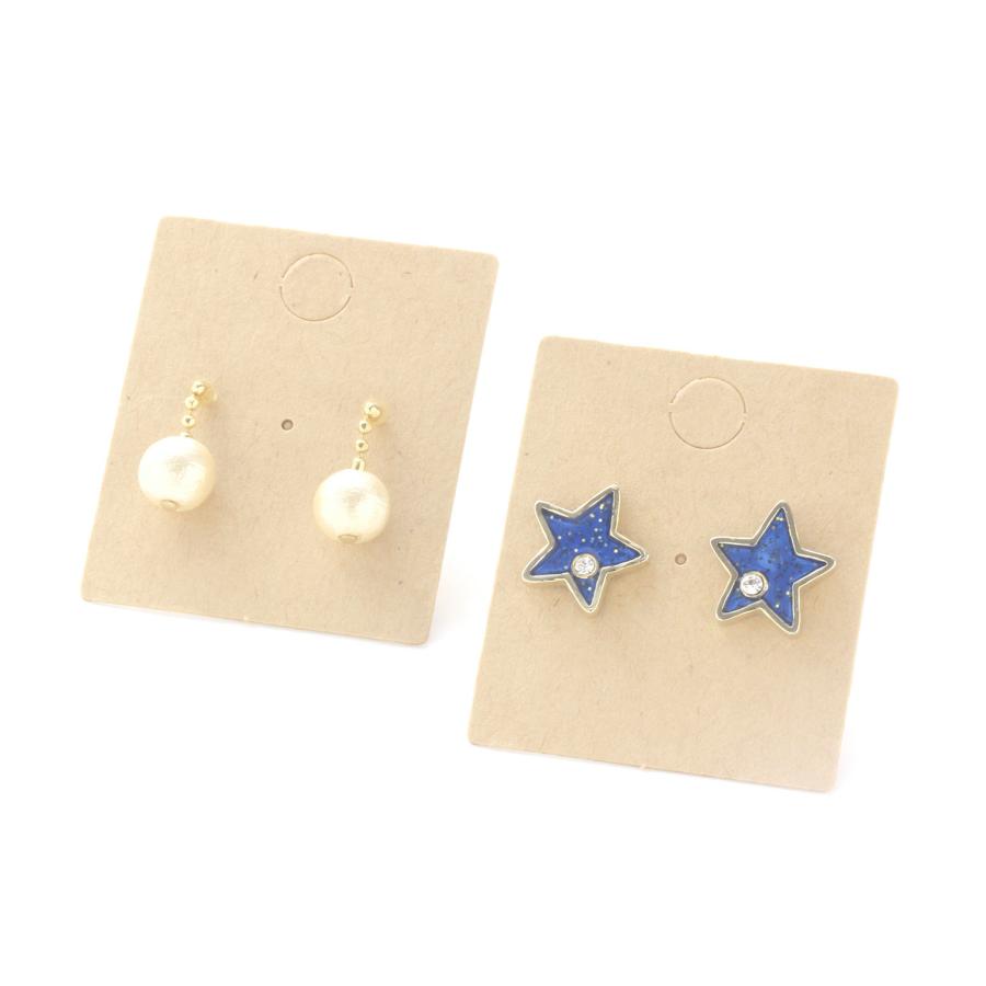 アクセサリー台紙 S ピアス用 クラフト紙 30×35mm 30枚 D067 : だいし  