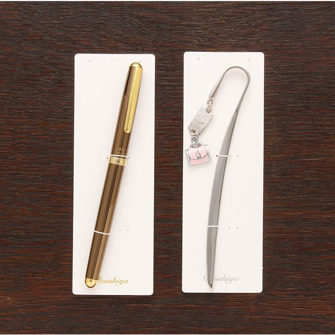 名入れ箔押し オリジナル台紙 縦長ロング ブックマーカー かんざし