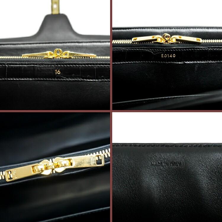 【希少】CELINE 16 セーズ ハンドバッグ ショルダーバッグ クロコダイルマット レザー ブラック ゴールド金具 2WAY ブランドバッグ 2s78447j【中古】 | 16（CELINE） | 12