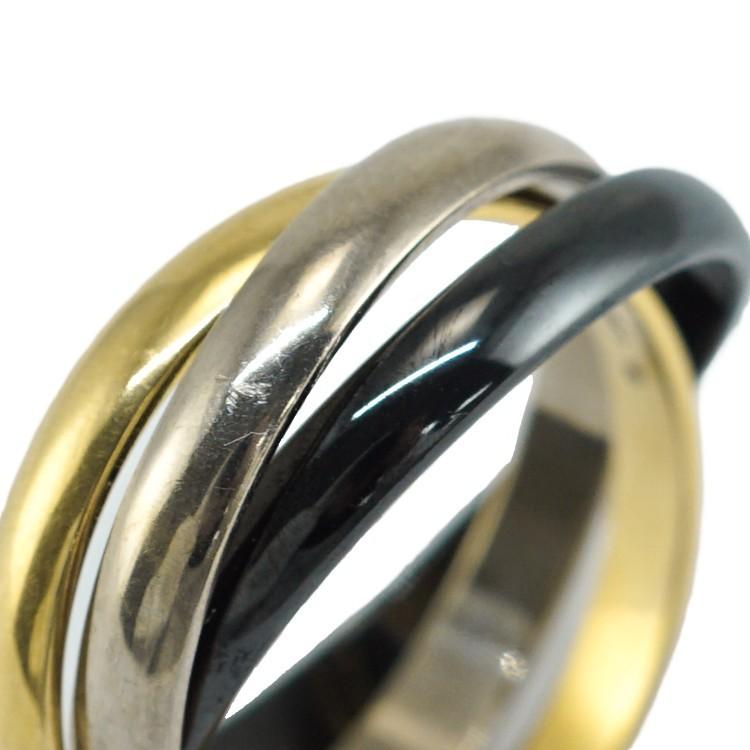 カルティエ トリニティ セラミック/K18WGリング サイズ55 TRINITY（Cartier） カルティエ トリニティ リング セラミック K18YG