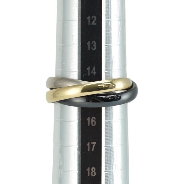 カルティエ トリニティ セラミック/K18WGリング サイズ55 TRINITY（Cartier） カルティエ トリニティ リング セラミック K18YG