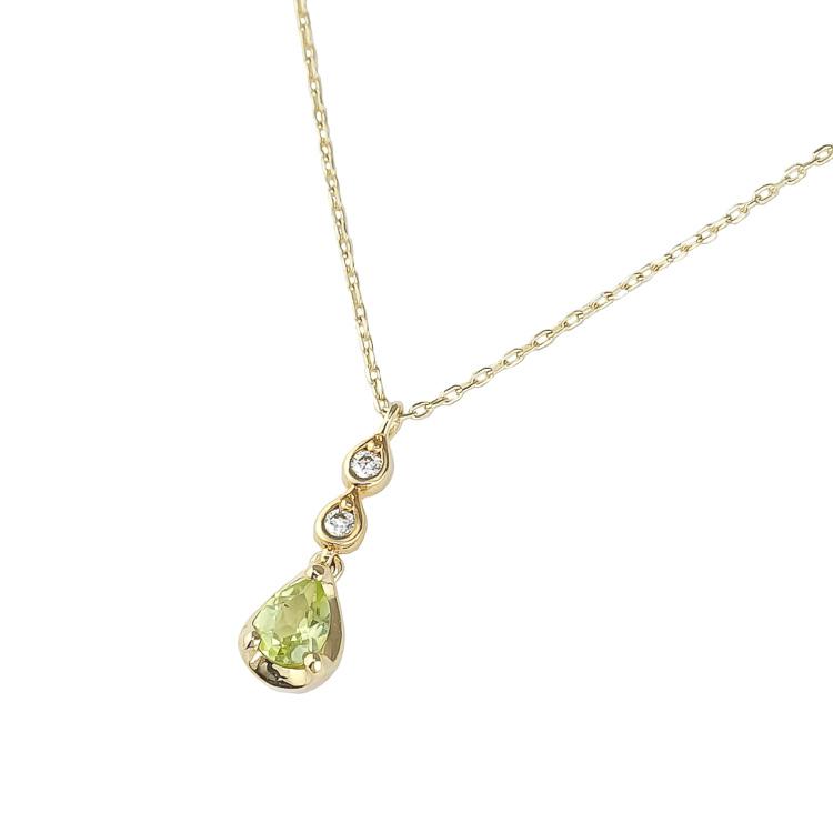 【美品】VENDOME AOYAMA ヴァンドーム青山 ペリドット ペンダント ネックレス K10 イエローゴールド ブランドジュエリー 4s54350【中古】_1
