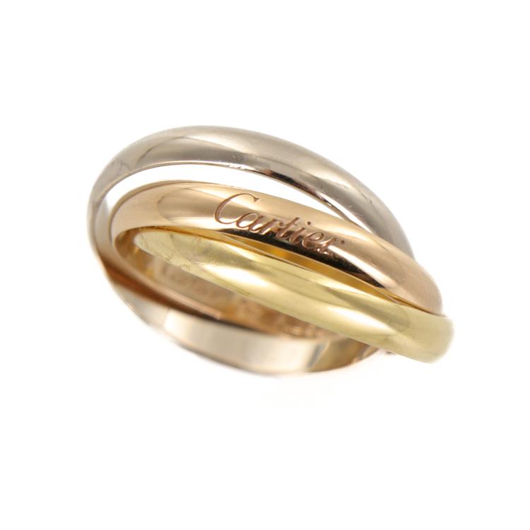 Cartier　カルティエ　トリニティリング 750YG/WG/PG 52号 TRINITY（Cartier） 【中古】Cartier カルティエ トリニティ スリー