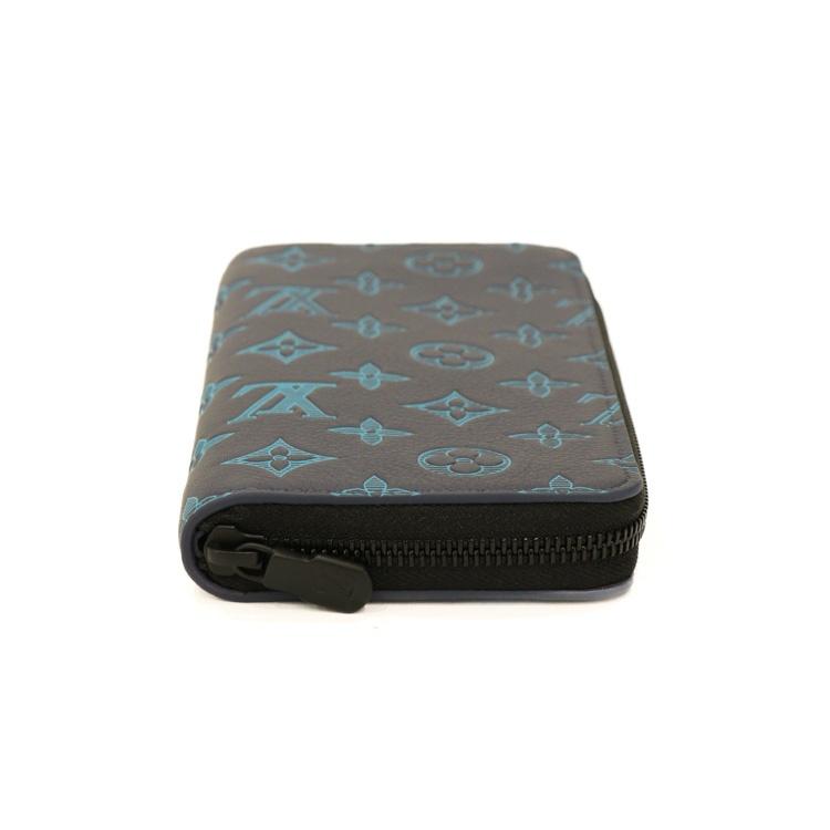 美品 IC内蔵✨ルイヴィトン モノグラム シャドウ ジッピーウォレット ブルー ジッピー・ウォレット 【美品】ルイ・ヴィトン LOUIS VUITTON