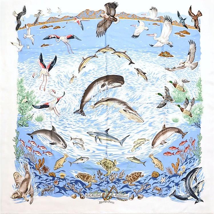 HERMES（エルメス） 【美品】HERMES カレ90 大判スカーフ Lavie