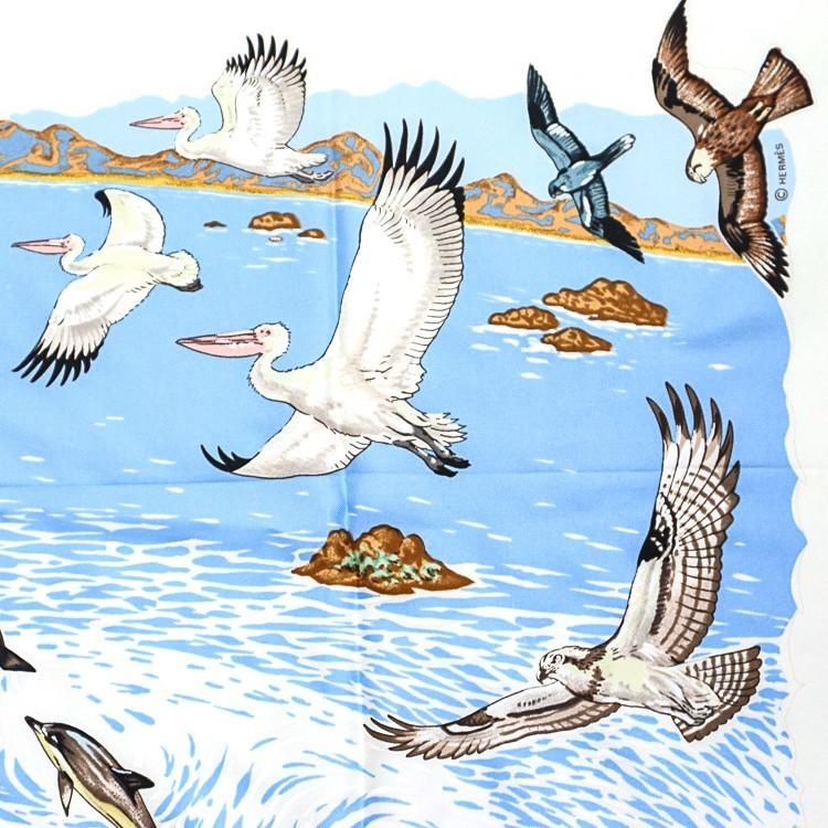 【美品】HERMES エルメス　カレ90 香水瓶柄　大判　アイボリー　シルク 美品】HERMES エルメス カレ90 香水瓶柄 大判 アイボリー シルク