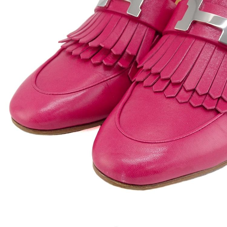 HERMES エルメス チュイルリー H金具 レザーシューズ ミュール