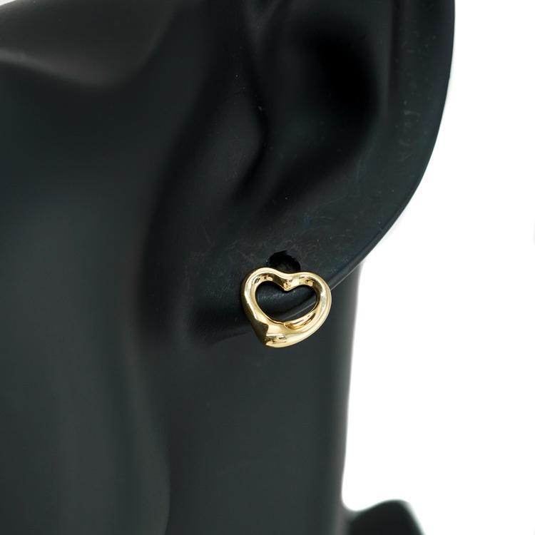 再値下げ　美品　Tiffany　ティファニー　オープンハート　スタッド　ピアス エルサ・ペレッティ™ オープン ハート スタッド ピアス シルバー