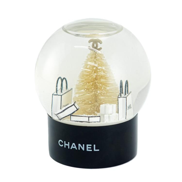 中古】シャネル スノードーム クリスマス ショッパー インテリア