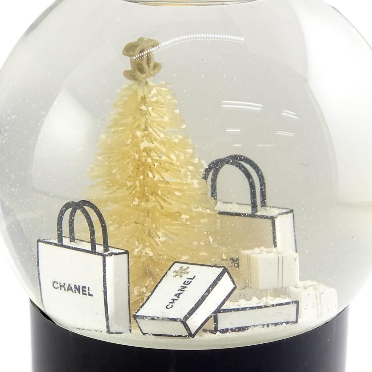 中古】シャネル スノードーム クリスマス ショッパー インテリア