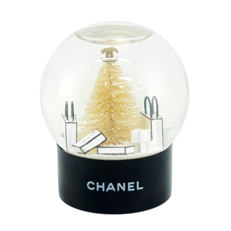 中古】シャネル スノードーム クリスマス ショッパー インテリア