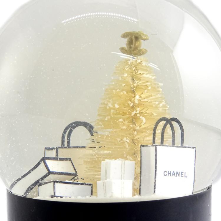 中古】シャネル スノードーム クリスマス ショッパー インテリア