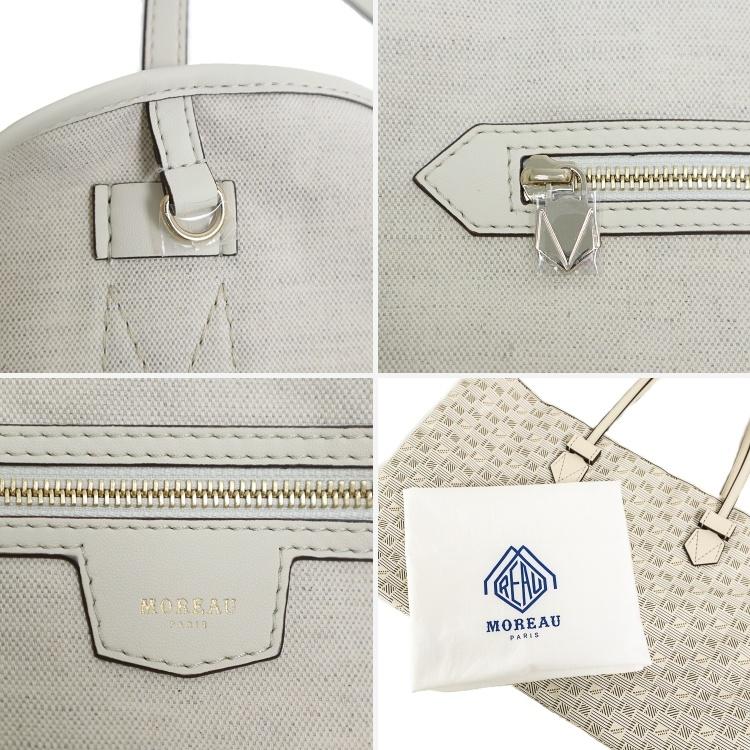 サ*ナ様 MOREAU PARIS モローパリ ホワイト バッグ ハンドバッグ 美品】 モロー・パリ サントロペGM トートバッグ ショルダーバッグ