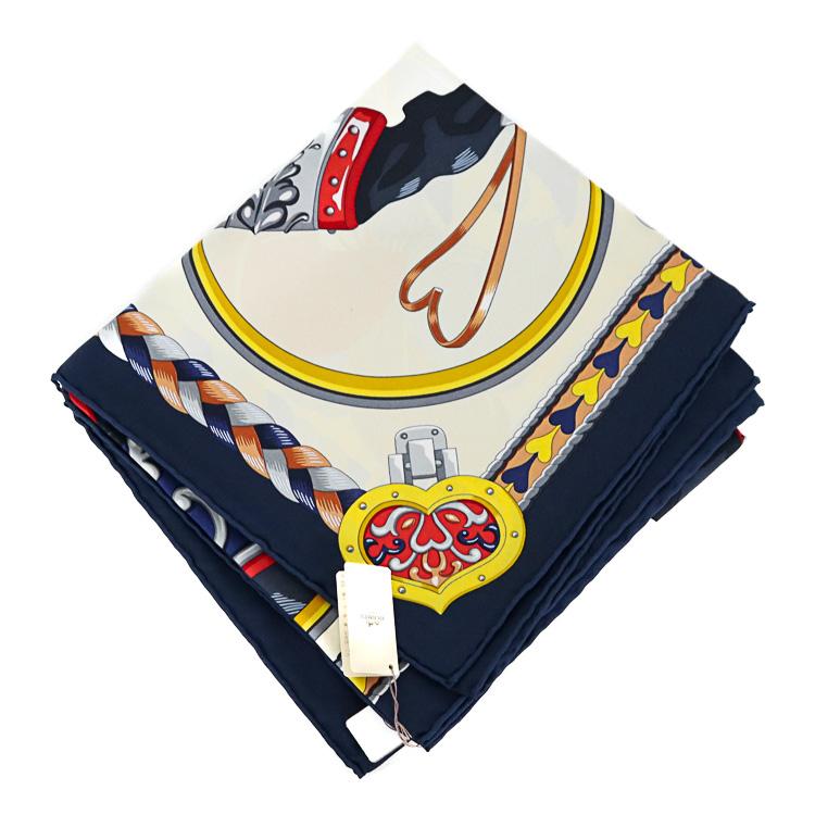超美品 HERMES カレ90 HARNAIS DE COUR スカーフ HERMES（エルメス） 【未使用品】 カレ90 大判スカーフ Harnais de