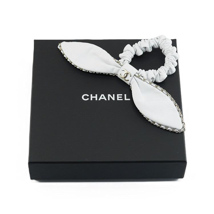 CHANEL シャネル リボン付きヘアゴム シュシュ ココ 中古】シャネル リボン シュシュ ココマーク CC 髪留め 髪飾り