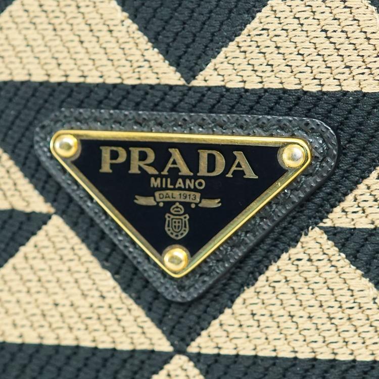 【美品】PRADA シンボル エンブロイダリー ジャガードファブリック ミニバッグ レディースバッグ ショルダーバッグ 2Way 1BA355 ブラック 6083117j_4