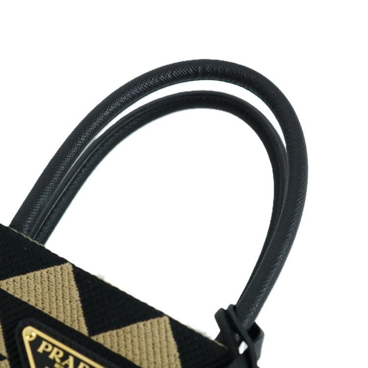 【美品】PRADA シンボル エンブロイダリー ジャガードファブリック ミニバッグ レディースバッグ ショルダーバッグ 2Way 1BA355 ブラック 6083117j_6