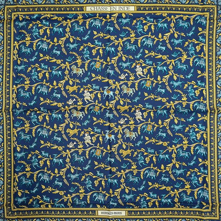 HERMES（エルメス） 【美品】 カレ90 大判スカーフ CHASSE EN INDE