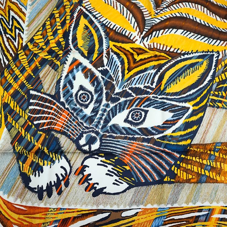 HERMES（エルメス） 【美品】 カレ90 大判スカーフ Le Chat Carre ル